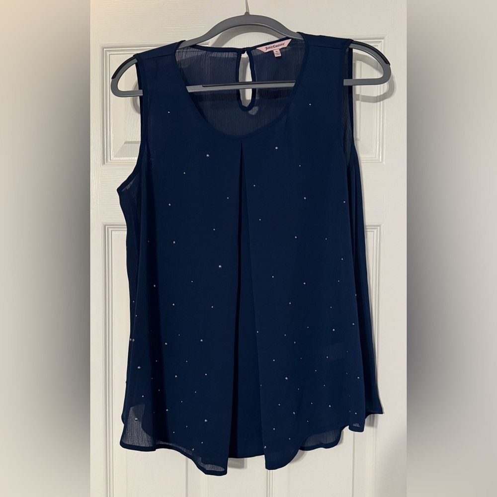 Juicy Couture Navy Sleeveless Blouse